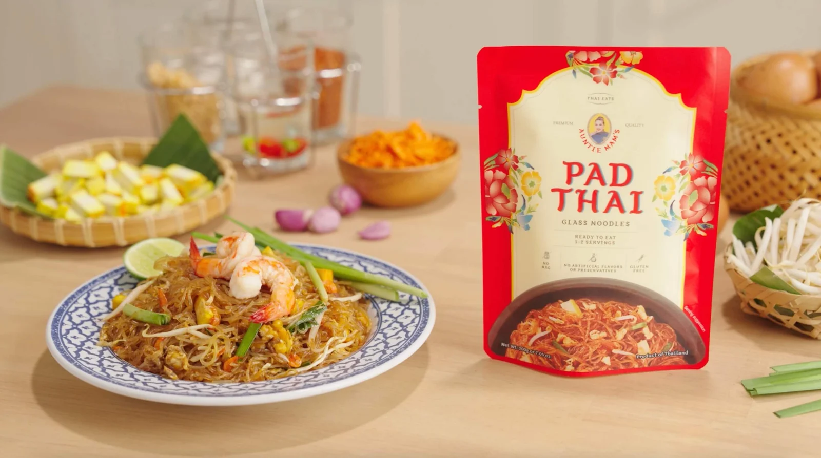 Auntie Mam’s Pad Thai with its package
